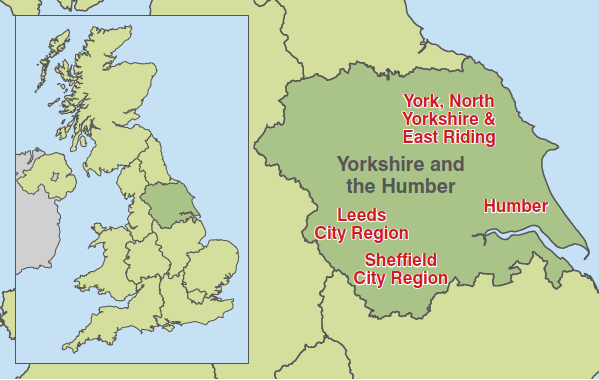 Yorkshire And The Humber Map Yorkshire And The Humber - Tradeinvest - Britishamerican Business